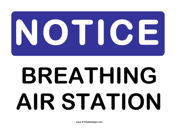 Notice Breathing Air Station Sign