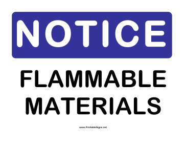 Notice Flammable Sign