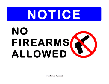 No Firearms Sign