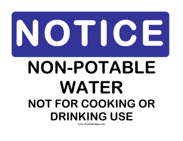 Notice Non Potable Water No Drinking Sign