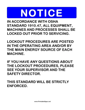 OSHA Standard Sign