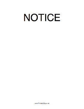 Notice - Portrait Sign