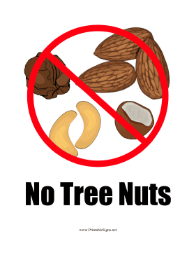 Nut Allergy Sign