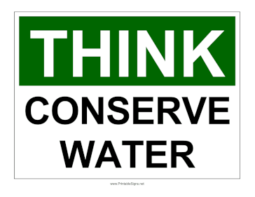 OSHA Conserve Water Sign