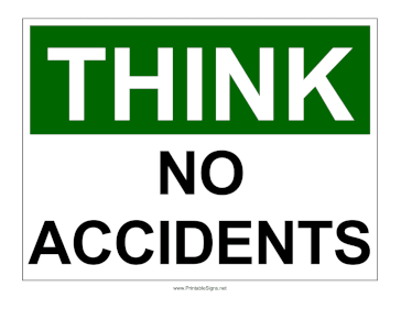 OSHA No Accidents Sign