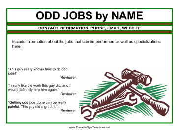 Odd Jobs Flyer Sign