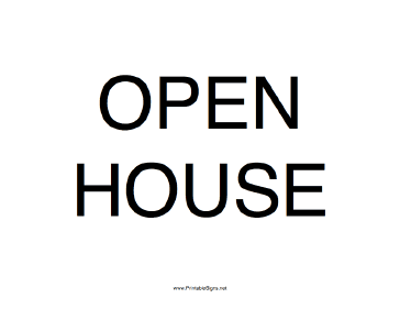 Open House Sign