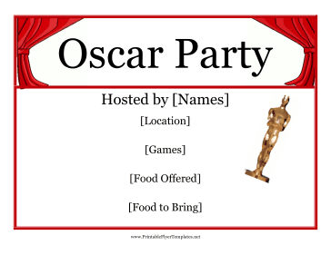 Oscar Night Party Flyer Sign