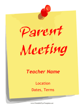 Parent Meeting Flyer Sign