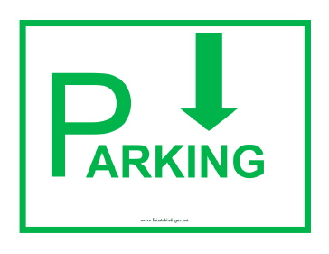 Parking Arrow Down Sign