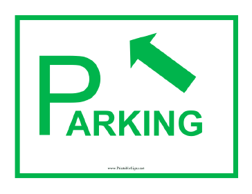 Parking Arrow Up Left Sign