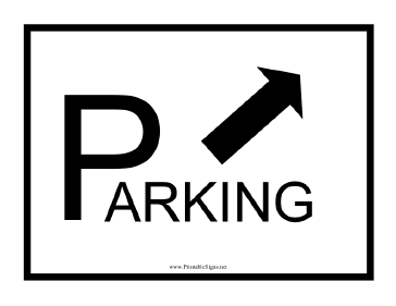 Parking Arrow Up Right Black Sign