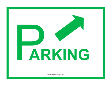 Parking Arrow Up Right Sign