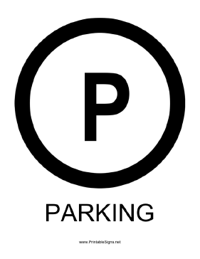Parking Circle with caption Sign
