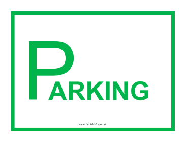 Parking Green Sign