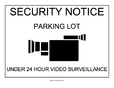 Parking Lot Under Surveillance Sign