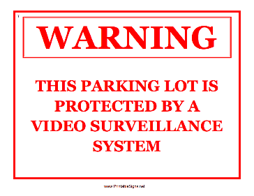 Parking Lot Video Surveillance Sign
