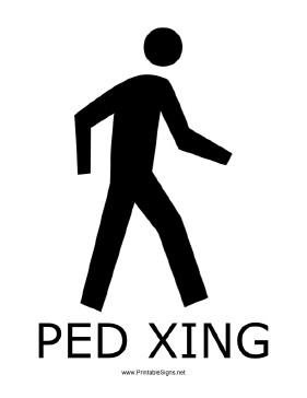 Ped Xing with caption Sign