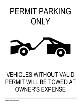 Permit Parking Sign