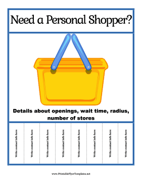 Personal Shopper Tear-Off Flyer Sign