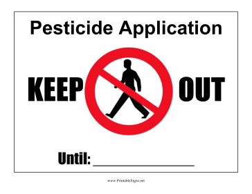 Pesticide Application Sign