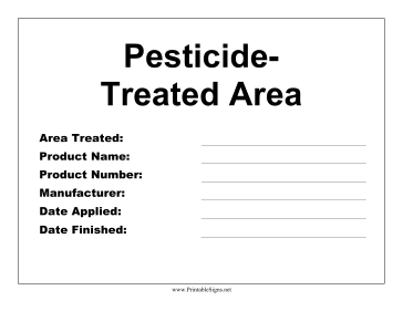 Pesticide Treated Area Sign