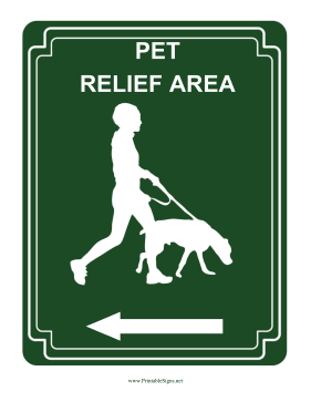 Pet Relief Area Left Sign