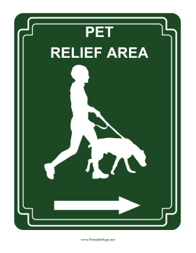 Pet Relief Area Right Sign