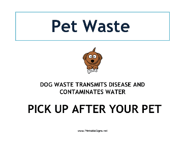 Pet Waste Sign