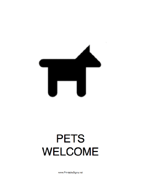 Pets Welcome Sign