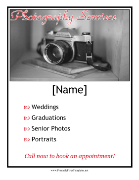 Photography Services Flyer Sign