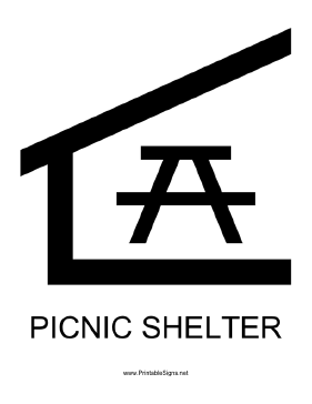 Picnic Shelter with caption Sign