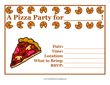 Pizza Party Flyer Sign
