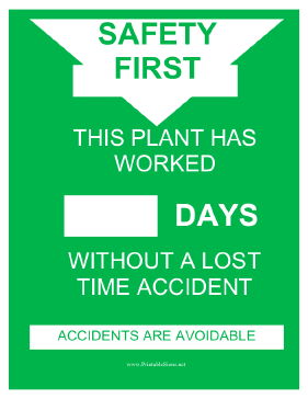 Plant Accident Record Sign