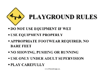 Playground Rules Sign