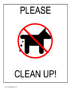 Clean Up - Dog Sign