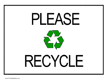 Please Recycle Sign