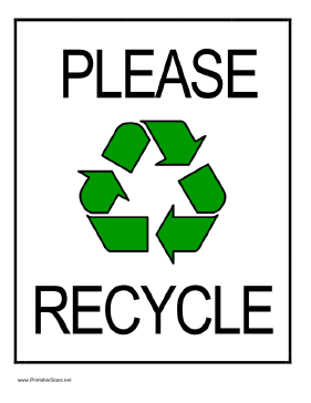 Please Recycle Sign