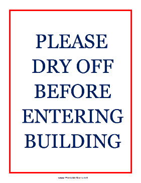 Please Dry Off Sign