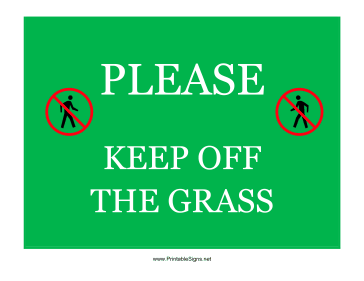 Please Keep Off Grass Sign