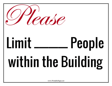 Please Limit People Sign