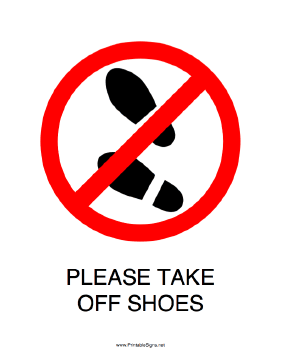 Please Take Off Shoes Sign