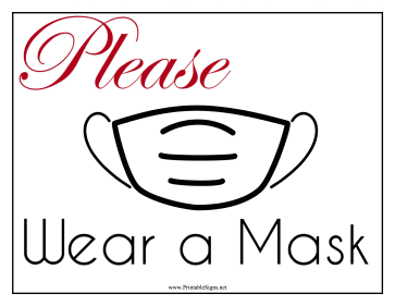 Please Wear Mask Sign