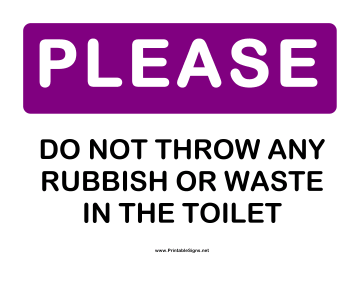 Please do Not Throw Rubbish Sign