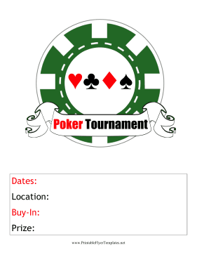 Poker Tournament Flyer Sign