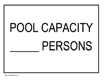 Pool Capacity Sign