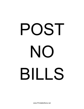 Post No Bills Sign