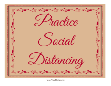 Practice Social Distancing Sign