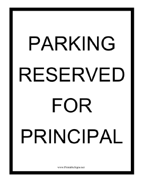 Principal Parking Sign