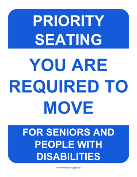 Priority Seating Sign